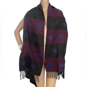 Nordstrom Scarf Western Print Fringe Made in Germany Neck Warmer